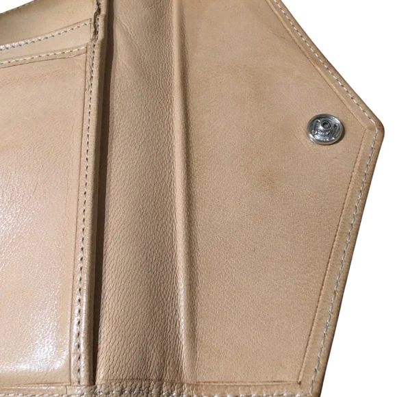 Dior Tan and Brown Women's Wallet Canvas Leather Needs Snap Replacement Preloved - Picture 9 of 15